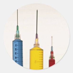 Hypodermic needles classic round sticker