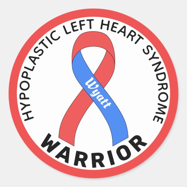 Hypoplastic Left Heart Syndrome Warrior White Classic Round Sticker (Front)