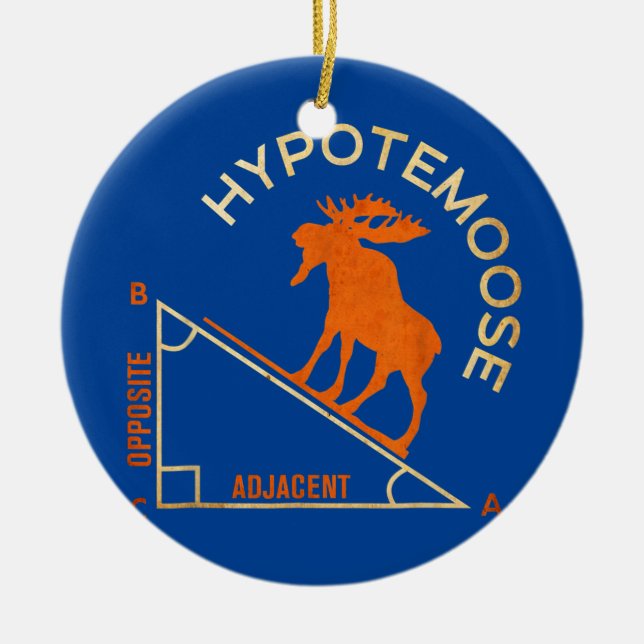 Hypotemoose Funny Mathematics Nerds Math Teacher Ceramic Tree Decoration (Front)