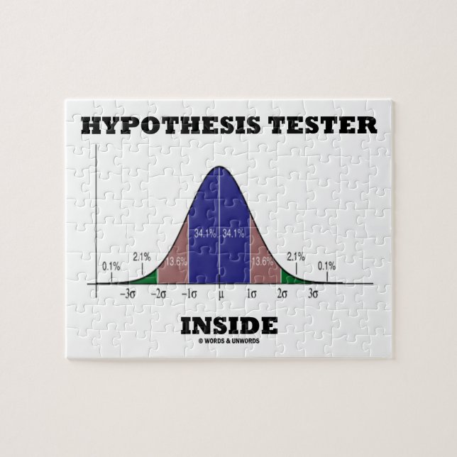 Hypothesis Tester Inside (Bell Curve Humour) Jigsaw Puzzle (Horizontal)