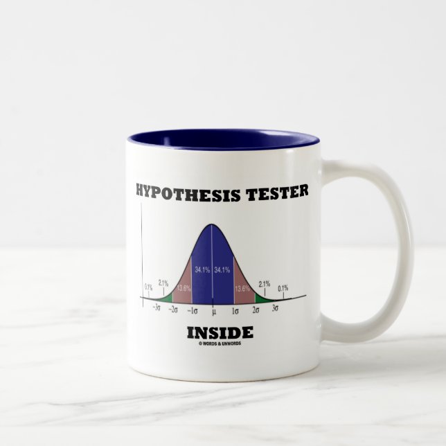 Hypothesis Tester Inside (Bell Curve Humour) Two-Tone Coffee Mug (Right)