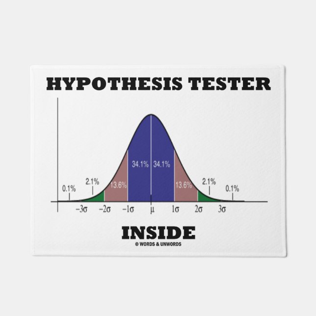 Hypothesis Tester Inside Bell Curve Stats Humour Doormat (Front)