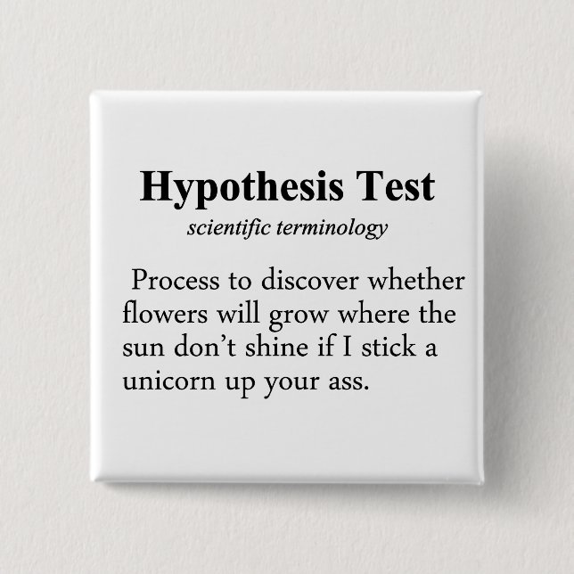 Hypothesis Testing Definition 15 Cm Square Badge (Front)