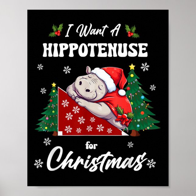 Hytenuse Christmas Math Teacher Kids I Want Hiptam Poster (Front)