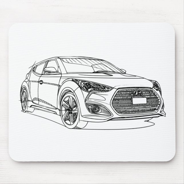 Hyu Veloster Turbo 2013 Mouse Mat (Front)