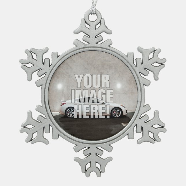 Hyundai Genesis Coupe photo - Add your car! Snowflake Pewter Christmas Ornament (Front)