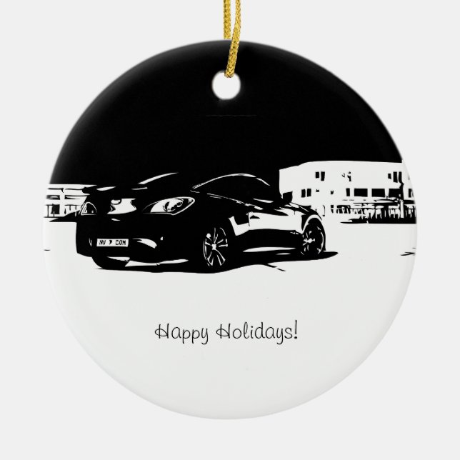 Hyundai Genesis Coupe Rear View Ceramic Tree Decoration (Front)