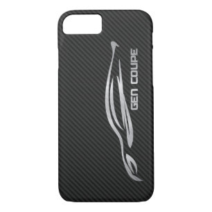 Hyundai Genesis Coupe - Silver on Faux Carbon iPhone 8/7 Case