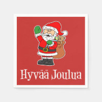 Hyvaa Joulua Finnish Christmas Santa (RED)