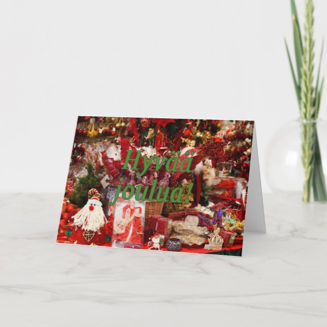 Hyvää joulua! Merry Christmas in Finnish gf Holiday Card (Front)