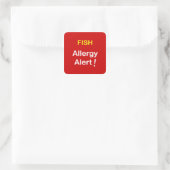 i7 - Allergy Alert - FISH. Square Sticker (Bag)