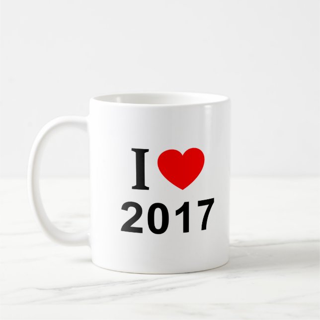 I ❤️ 2017 I LOVE 2017 I HEART 2017 Mug (Left)