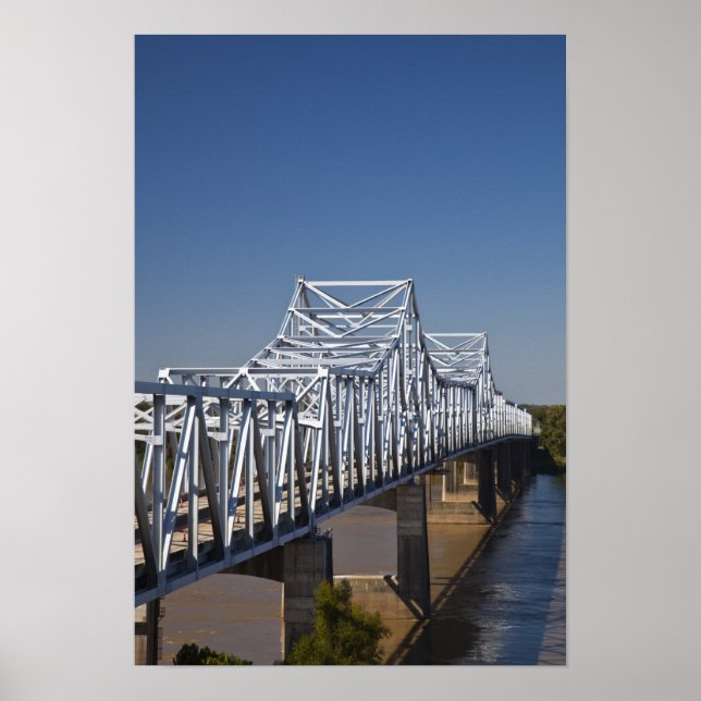 I-20 Highway bridge across Mississippi River, Poster (Front)