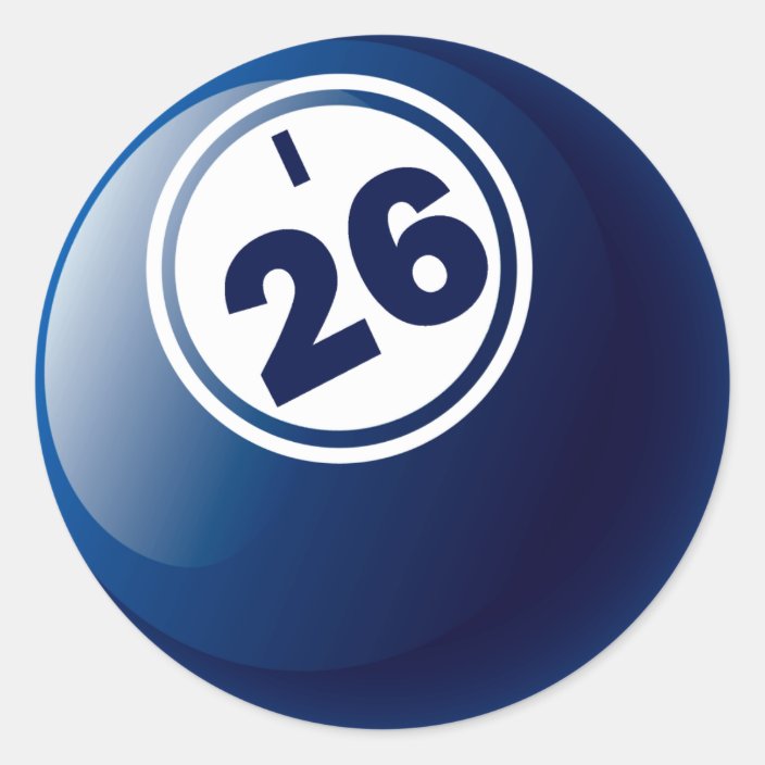 I 26 BINGO BALL CLASSIC ROUND STICKER Zazzle.co.uk