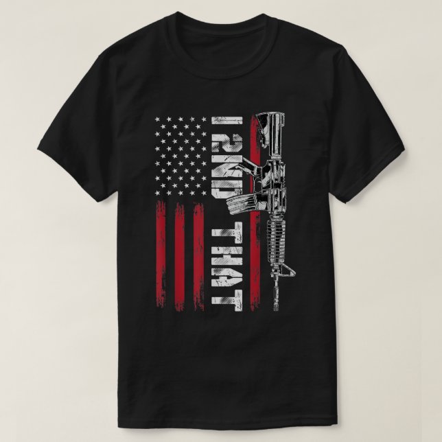 I 2nd That Second Amendment Pro Gun American Flag  T-Shirt (Design Front)