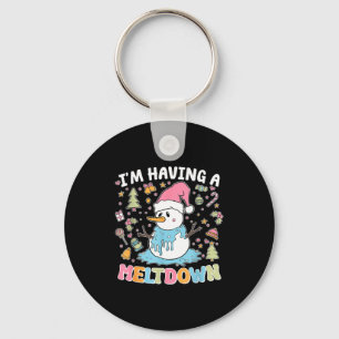 I'm Having A Meltdown Melting Ice Cream Snowma Key Ring