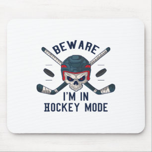 I'm In Hockey Mode - Hockey Player Skull Mouse Mat