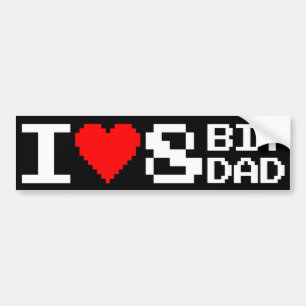 I <3 8BitDad Bumper Sticker
