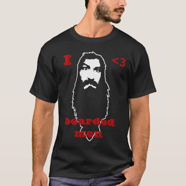 I <3 BEARDED MEN T-Shirt (Front)