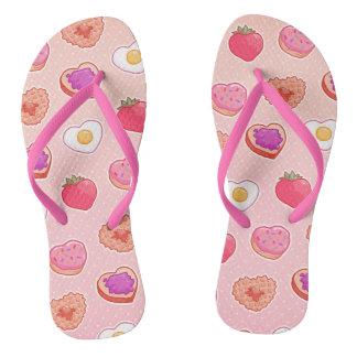I <3 Breakfast Flip Flops