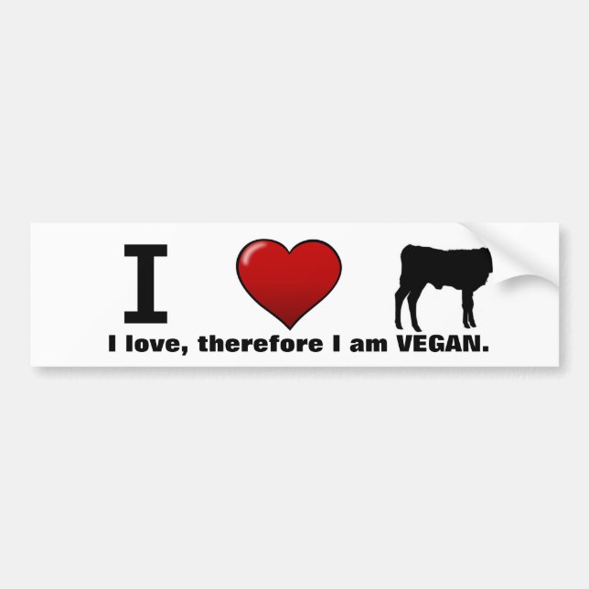 I <3 calves (Animal Rights design by Marlaina) Bumper Sticker (Front)