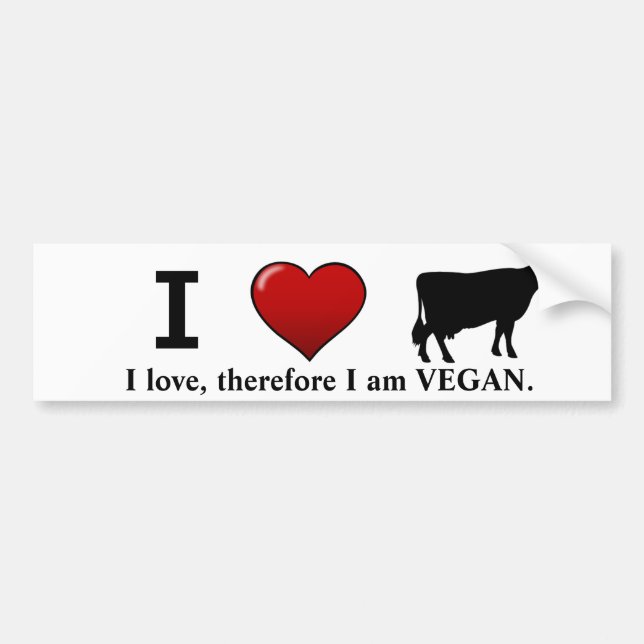 I <3 Cows (Animal Rights design by Marlaina Bumper Sticker (Front)