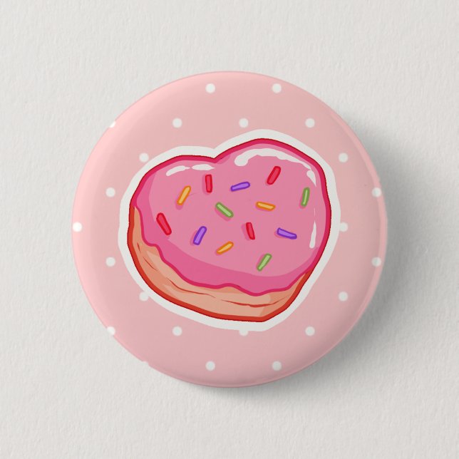 I <3 Doughnut 6 Cm Round Badge (Front)