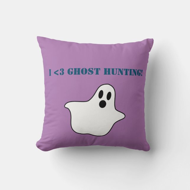 "I <3 ghost hunting" throw pillow (Front)