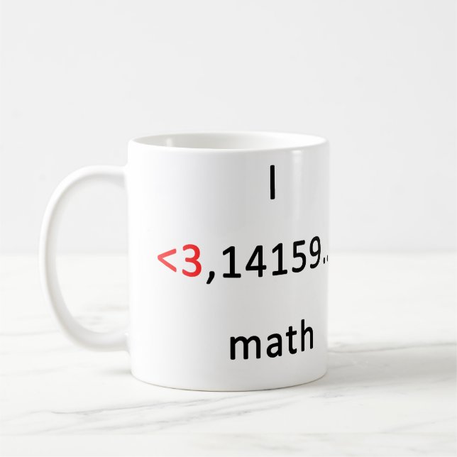 I <3 math, more than coffee! coffee mug (Left)