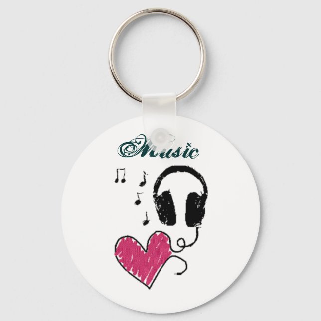 i <3 music key ring (Front)