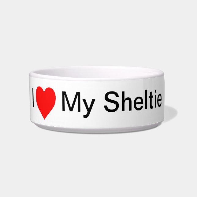 I <3 My Sheltie Dog Bowl (Front)