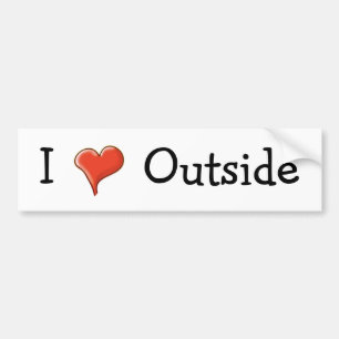 I <3 Outside Bumper Sticker