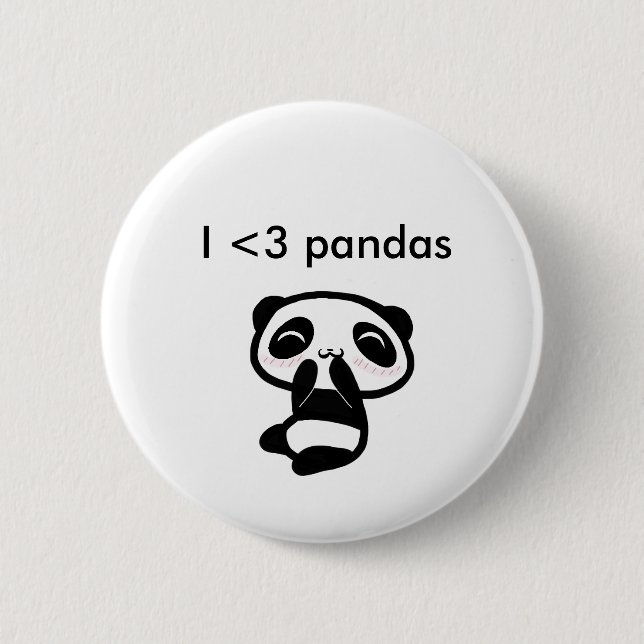 I <3 pandas 6 cm round badge (Front)