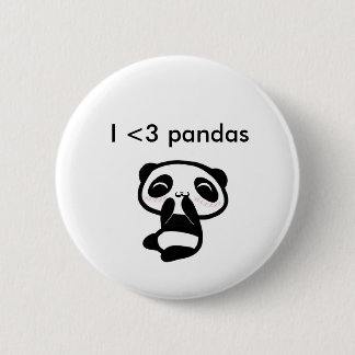I <3 pandas 6 cm round badge