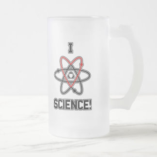 I <3 Science! Frosted Glass Beer Mug