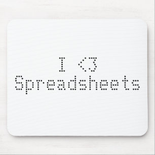 I <3 Spreadsheets Mouse Mat