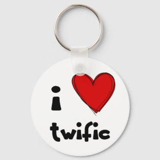 I <3 twific red key ring