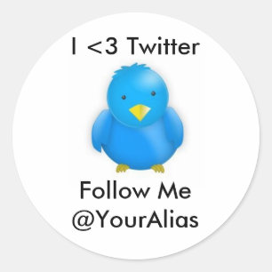 I <3 Twitter_Stickers Classic Round Sticker