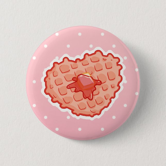 I <3 Waffle 6 Cm Round Badge (Front)