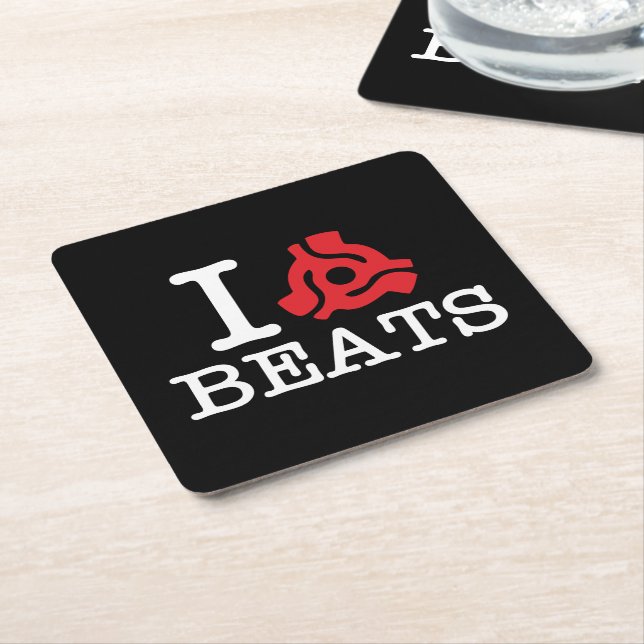 I 45 Adapter Beats Square Paper Coaster (Angled)