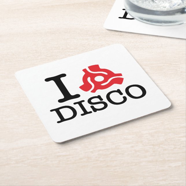 I 45 Adapter Disco Square Paper Coaster (Angled)