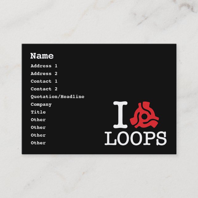 I 45 Adapter Loops Business Card (Front)