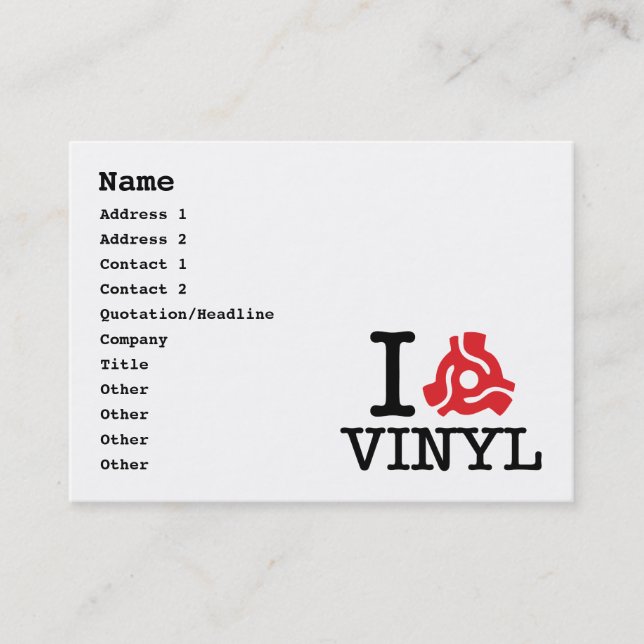 I 45 Adapter Vinyl Business Card (Front)