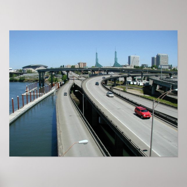 I-5 at Burnside Portland Oregon Poster (Front)