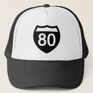 I-80 Highway sign T-shirt design Trucker Hat