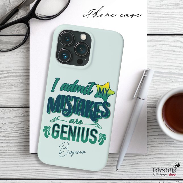 I admit my mistakes are genius | Flawed genius Case-Mate iPhone Case (Creator Uploaded)
