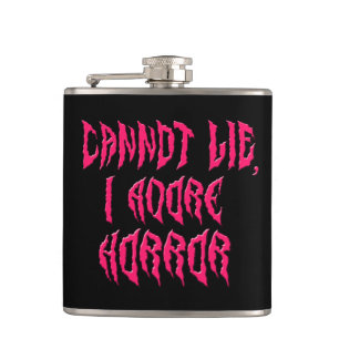 I Adore Horror (Pink Text) Hip Flask