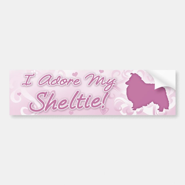 I Adore my Sheltie Bumper Sticker (Front)