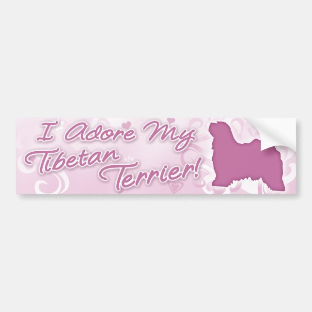 I Adore my Tibetan Terrier Bumper Sticker (Front)