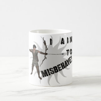 I aim to misbehave! coffee mug